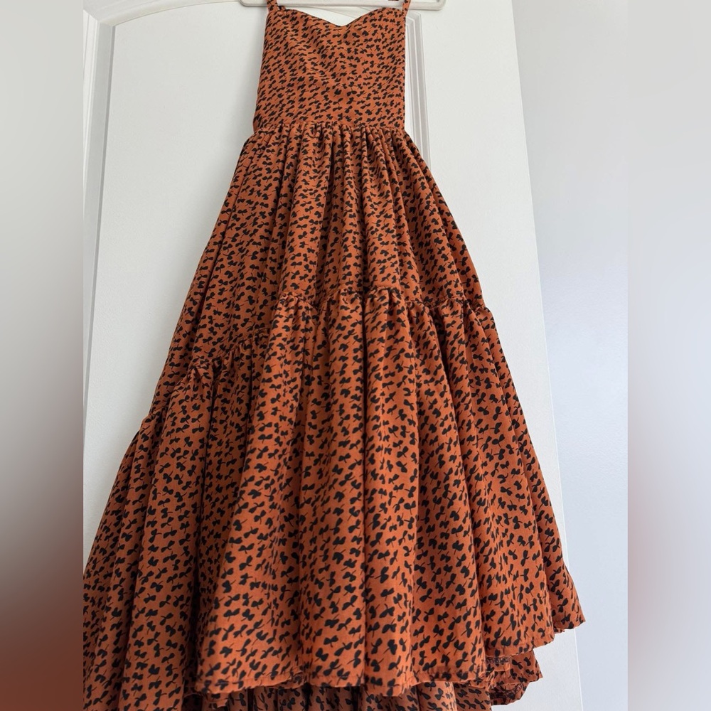 Charming Orange A-Line Kids Dress